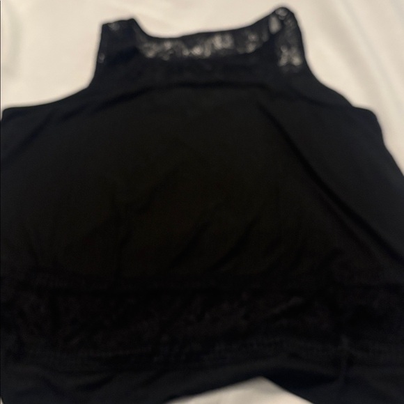 Torrid Black Lace Trim Inset Tank SZ 2X Sleeveless Top Stretch fully lined goth - Picture 9 of 12
